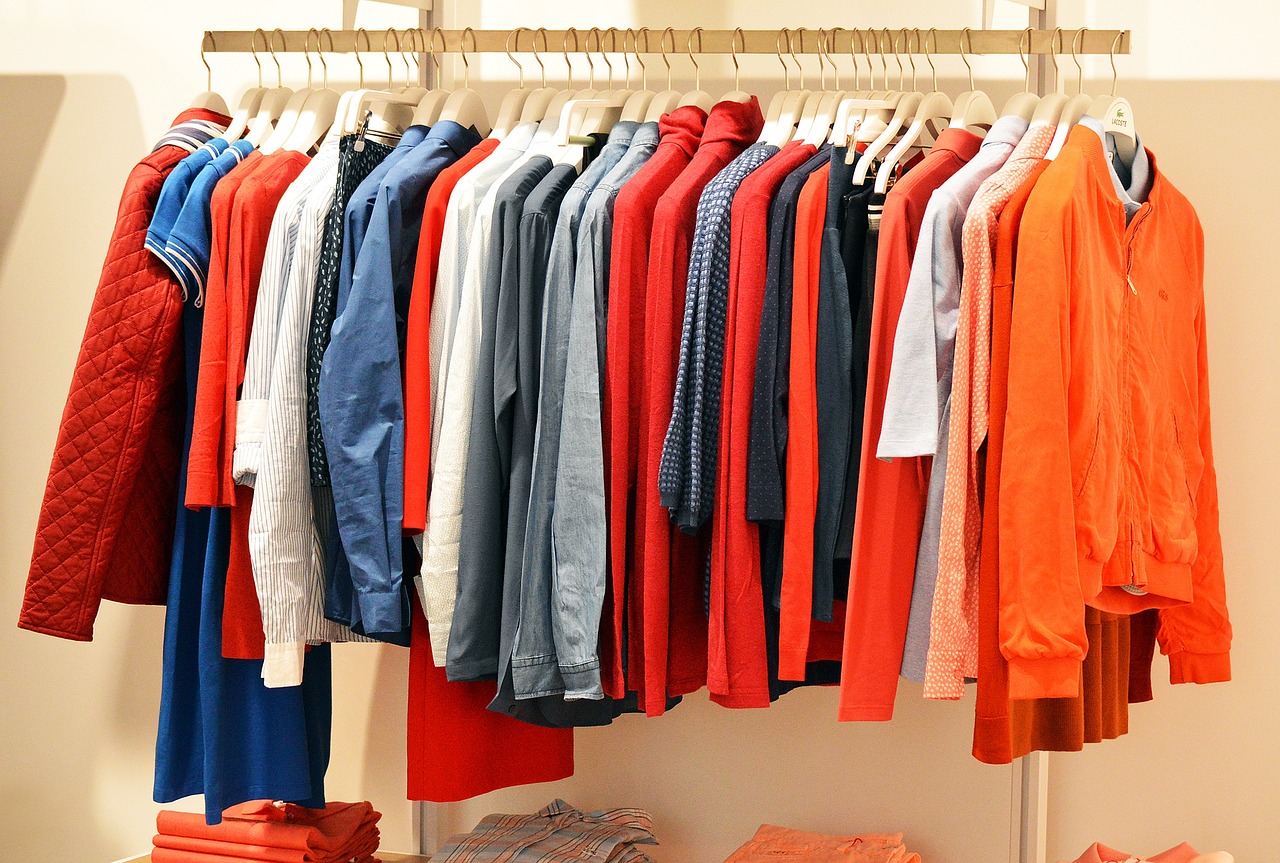 Rack of colorful clothing