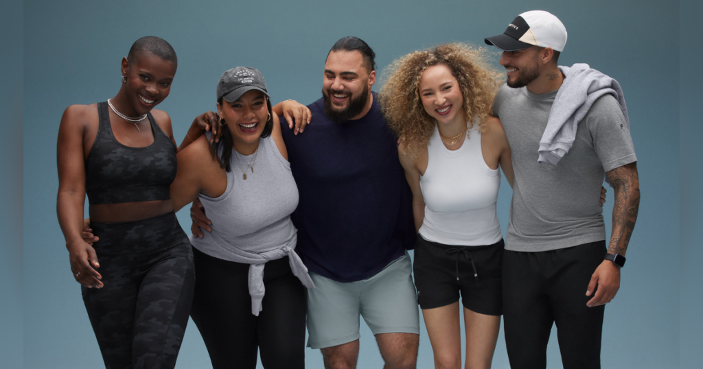 A group of people in athleisure clothing