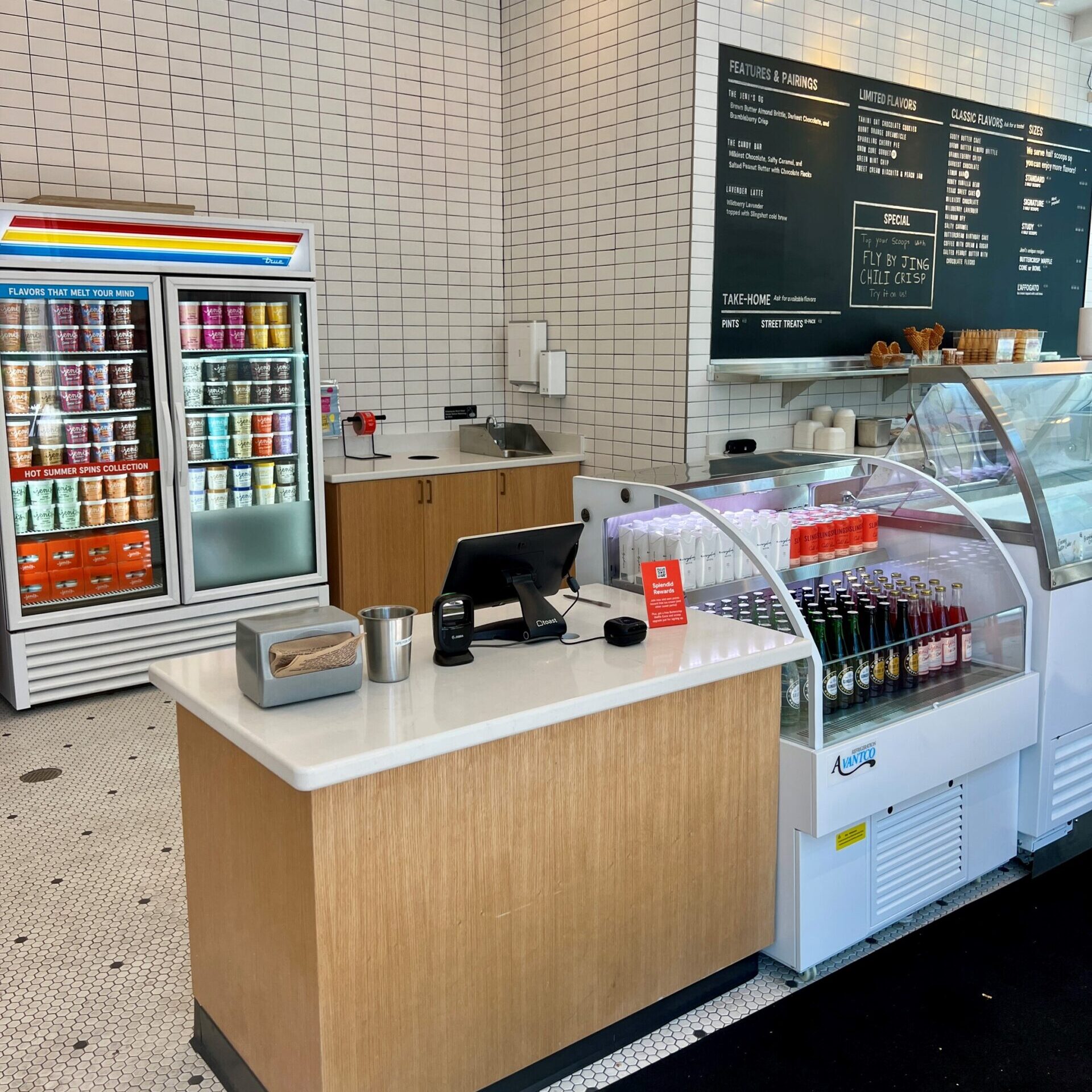 Interior view of Jeni's Splendid Ice Cream's shop at Scottsdale Quarter