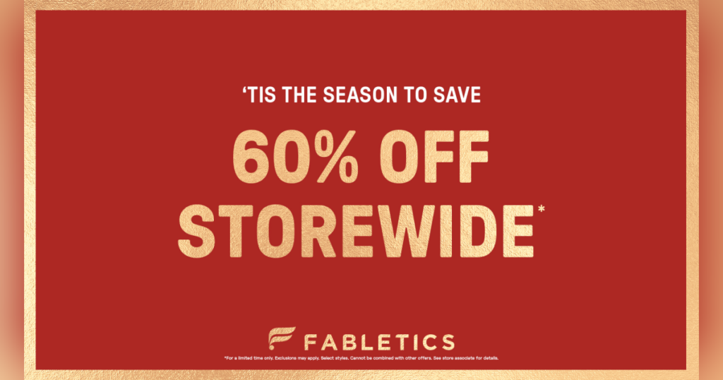 60% off storewide at Fabletics