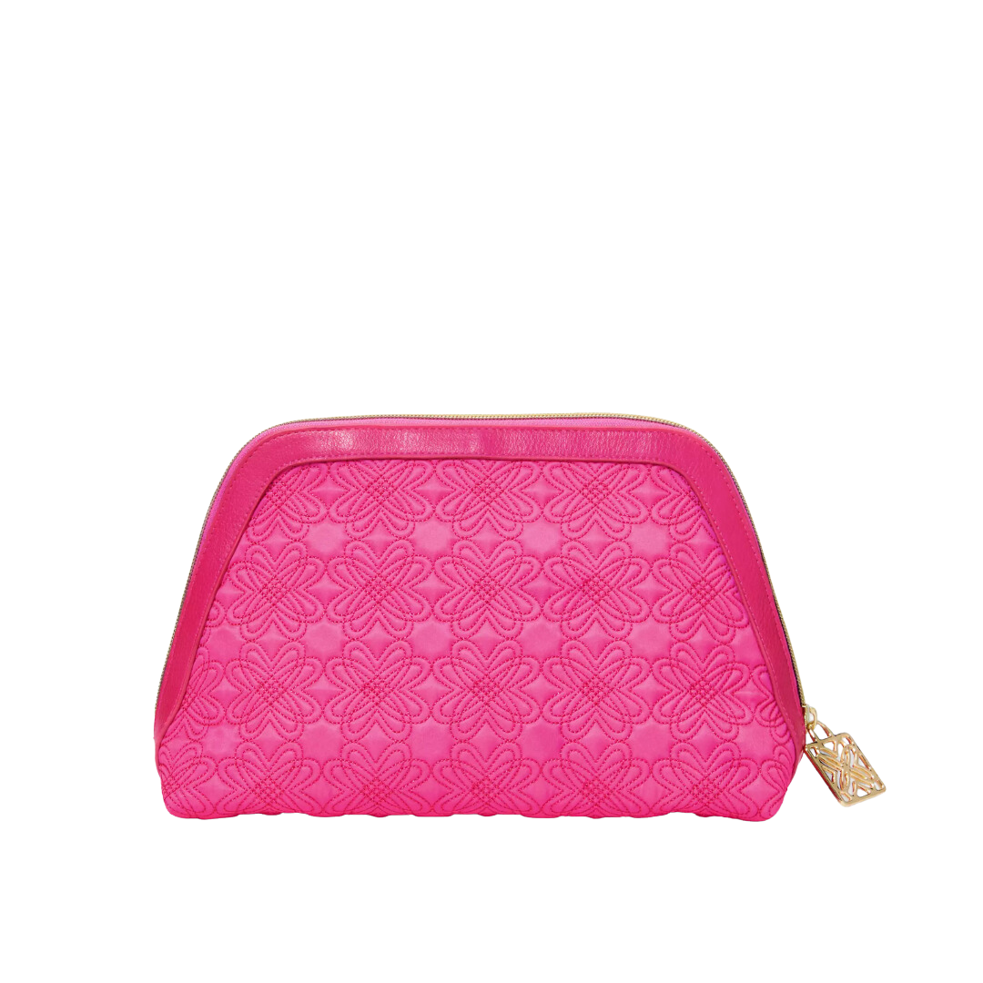 a pink makeup pouch