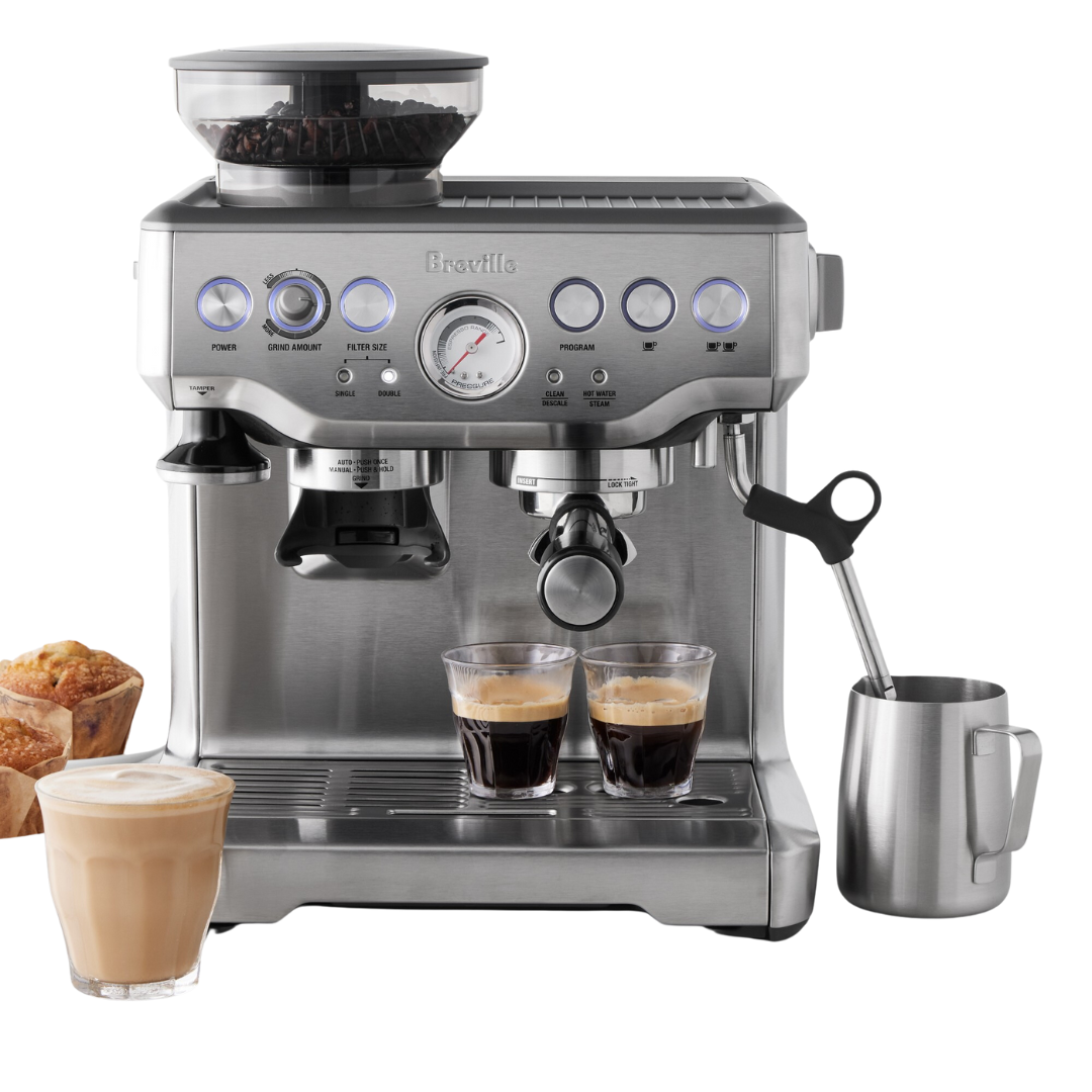 a stainless steel espresso machine