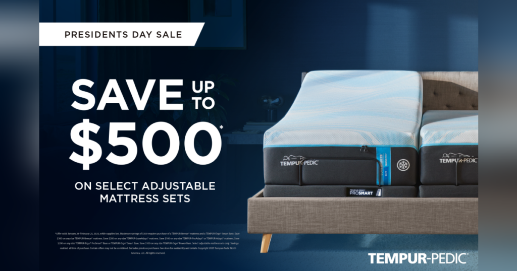 Picture of a Tempur-Pedic Mattress. Save up to $500