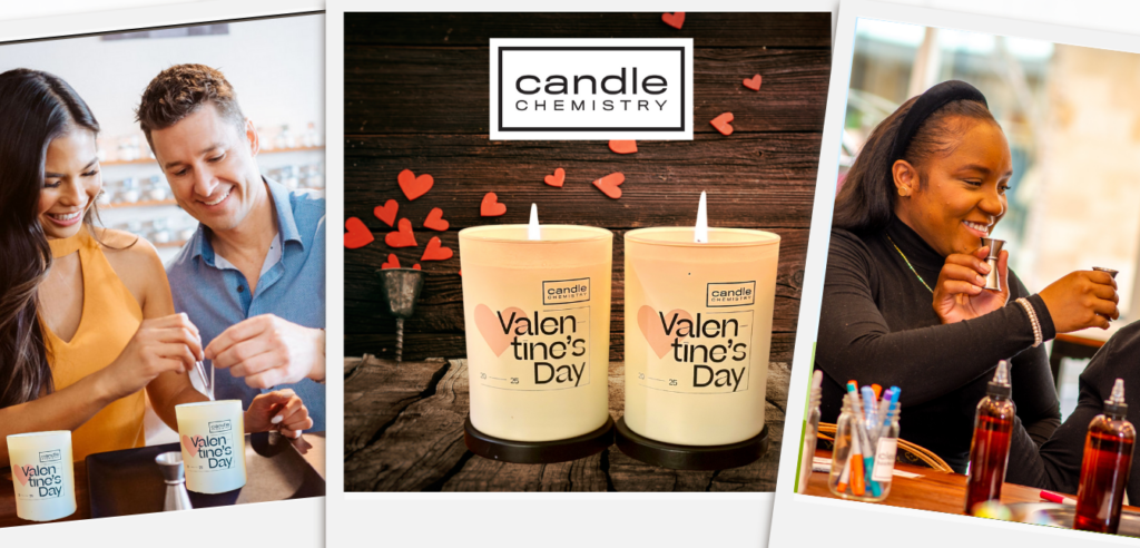 Set Your V-Day on Fire text with images of candles