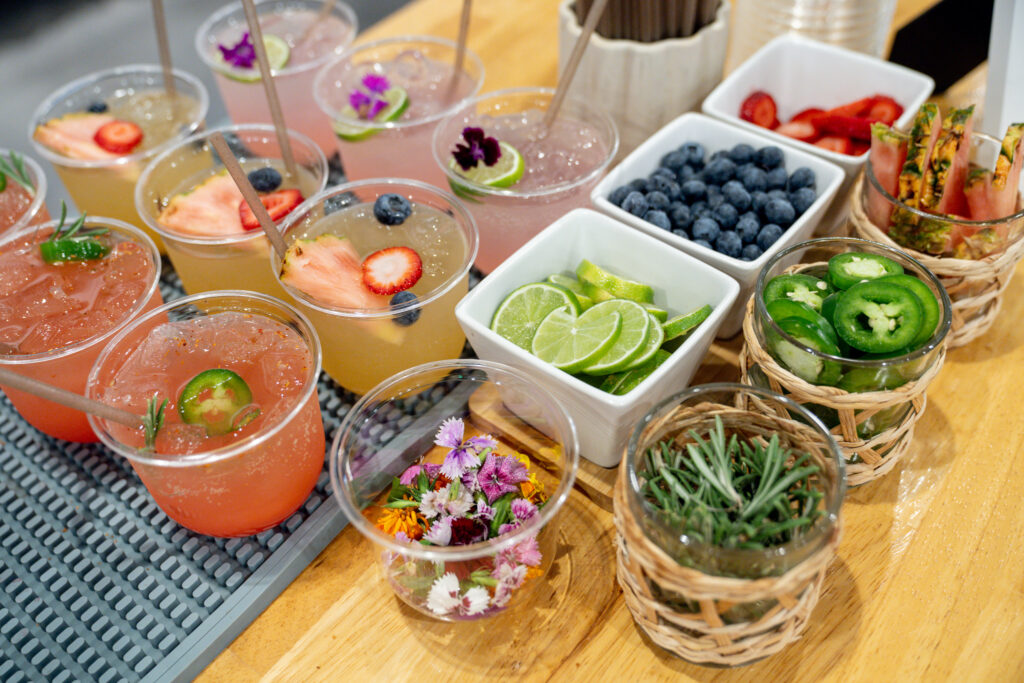 Assorted colorful drinks