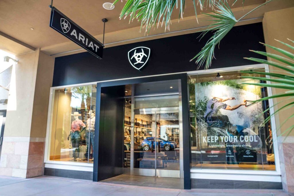 Exterior view of Ariat store