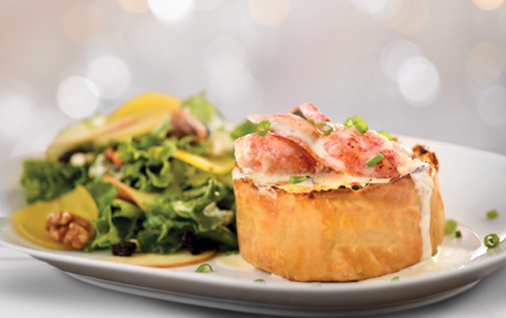 A plate of quiche and salad