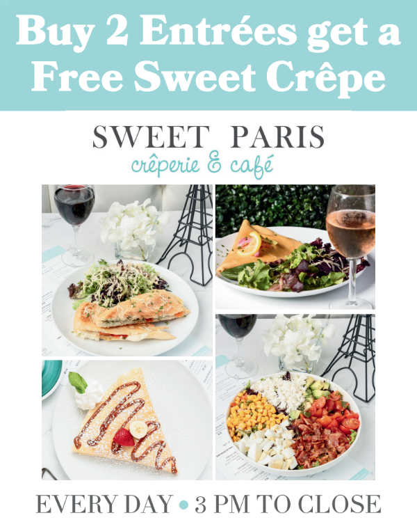 Flyer with pictures of crepes