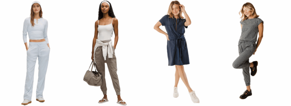 Collage of women in travel attire