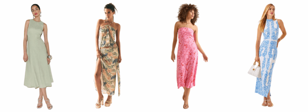 Collage of women in dresses