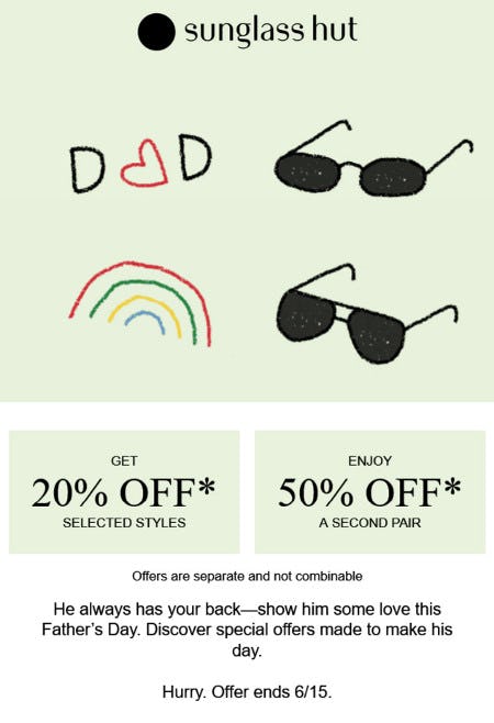 Sunglasses and rainbow drawing