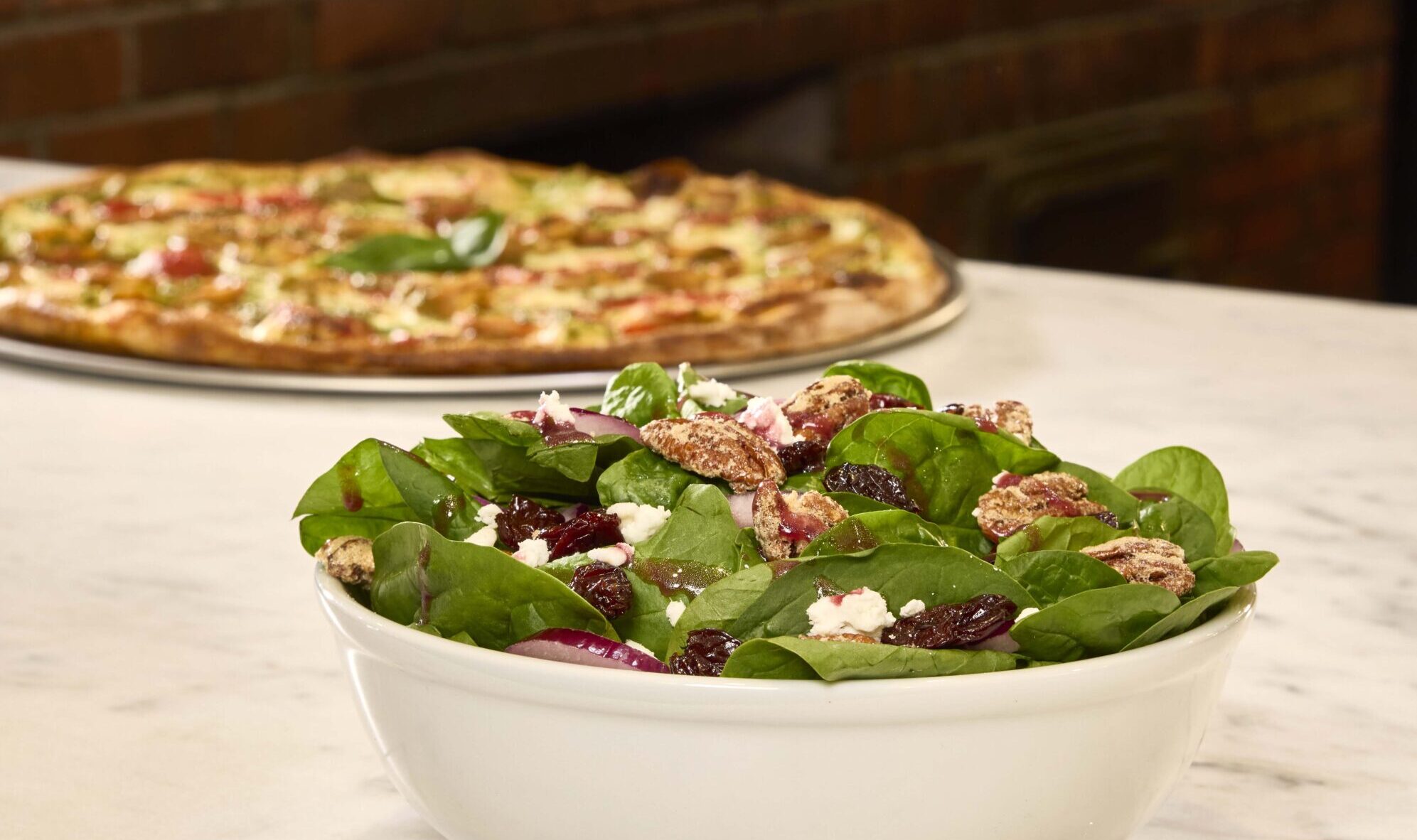 Pizza and salad
