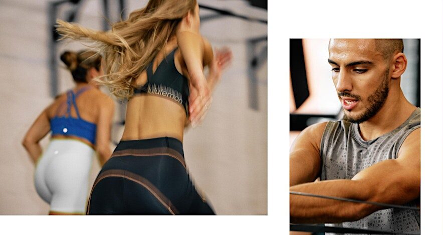 Collage of people working out