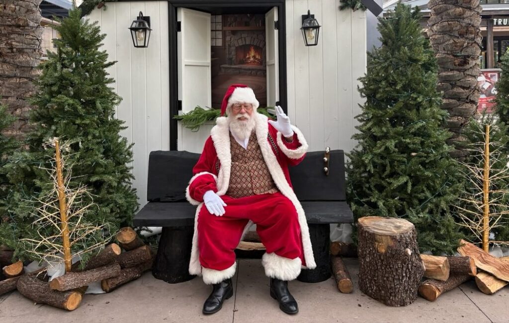 Santa Claus on a bench