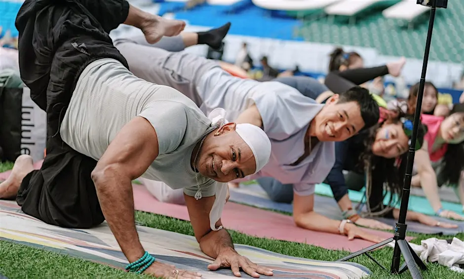 A group of people working out