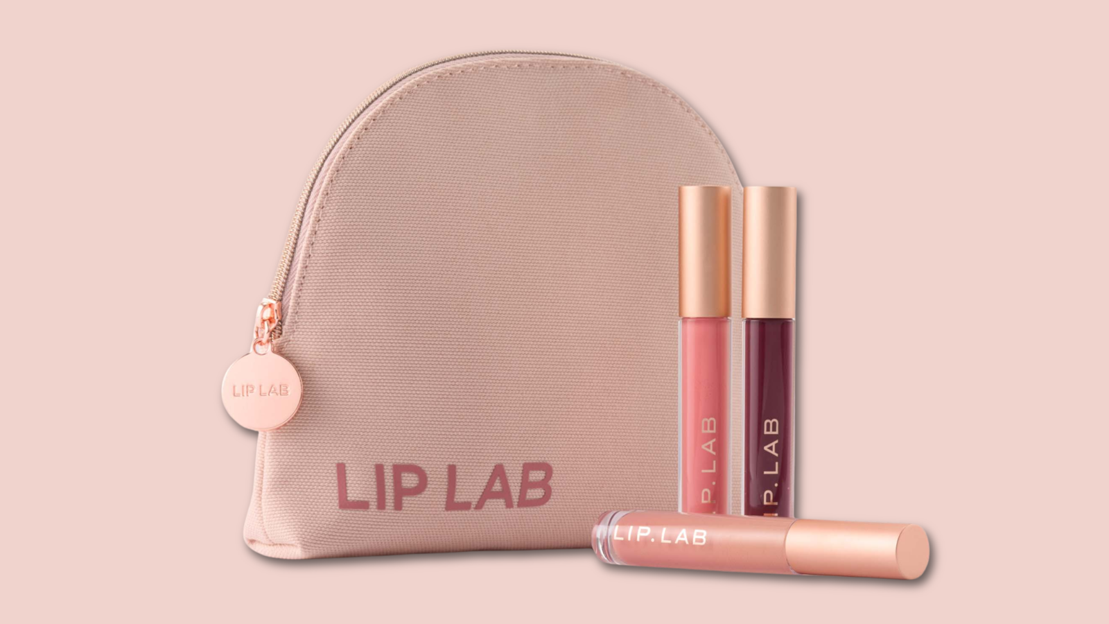 makeup bag and lipglosses