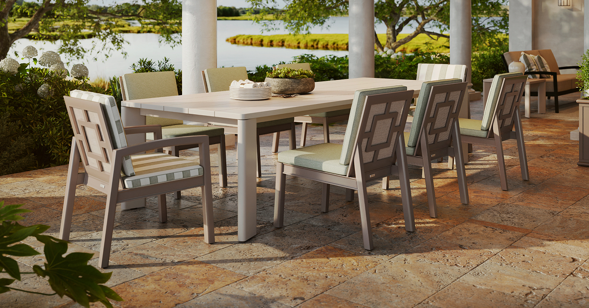 Outdoor dining table and chairs