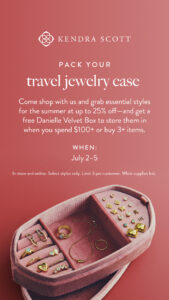 pack your travel jewelry case july 2-5 graphic