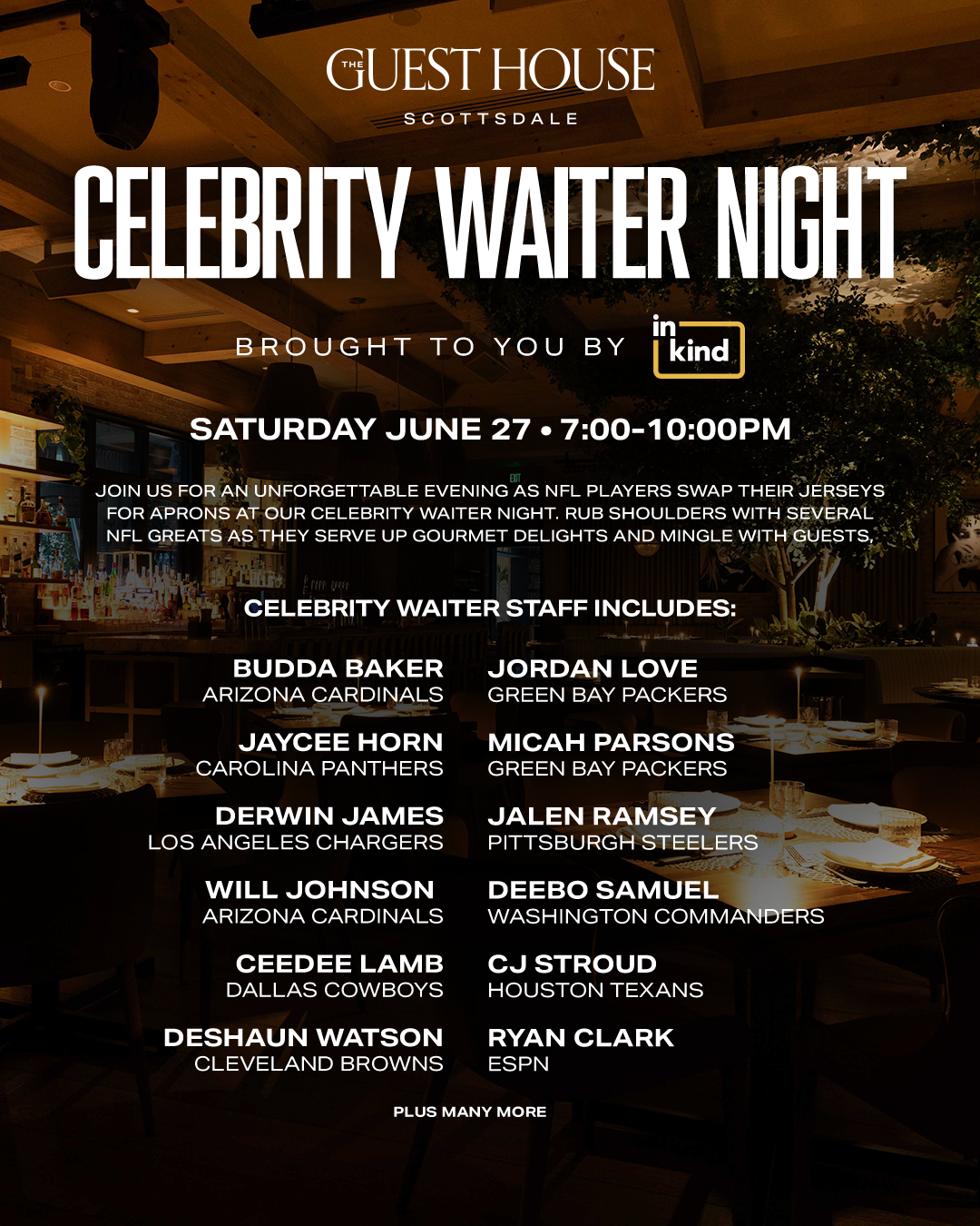 Celebrity Waiter Night Graphic